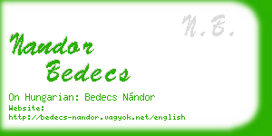 nandor bedecs business card