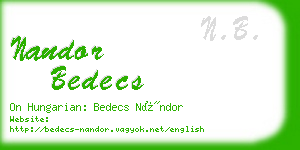 nandor bedecs business card